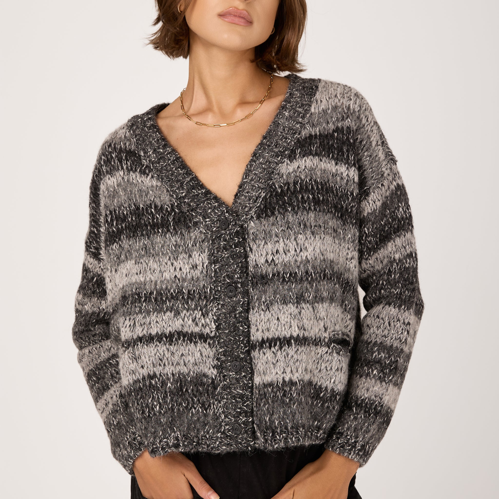 TRANSIT Oversized Wool Cardigan in Anthracite