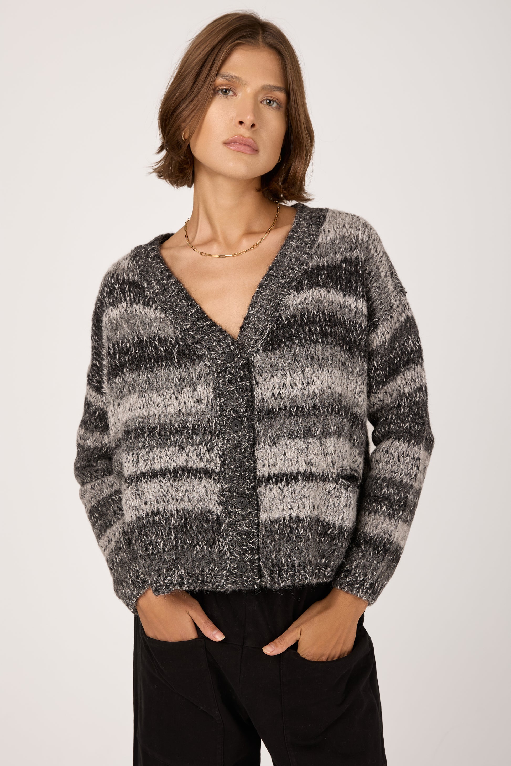 TRANSIT Oversized Wool Cardigan in Anthracite
