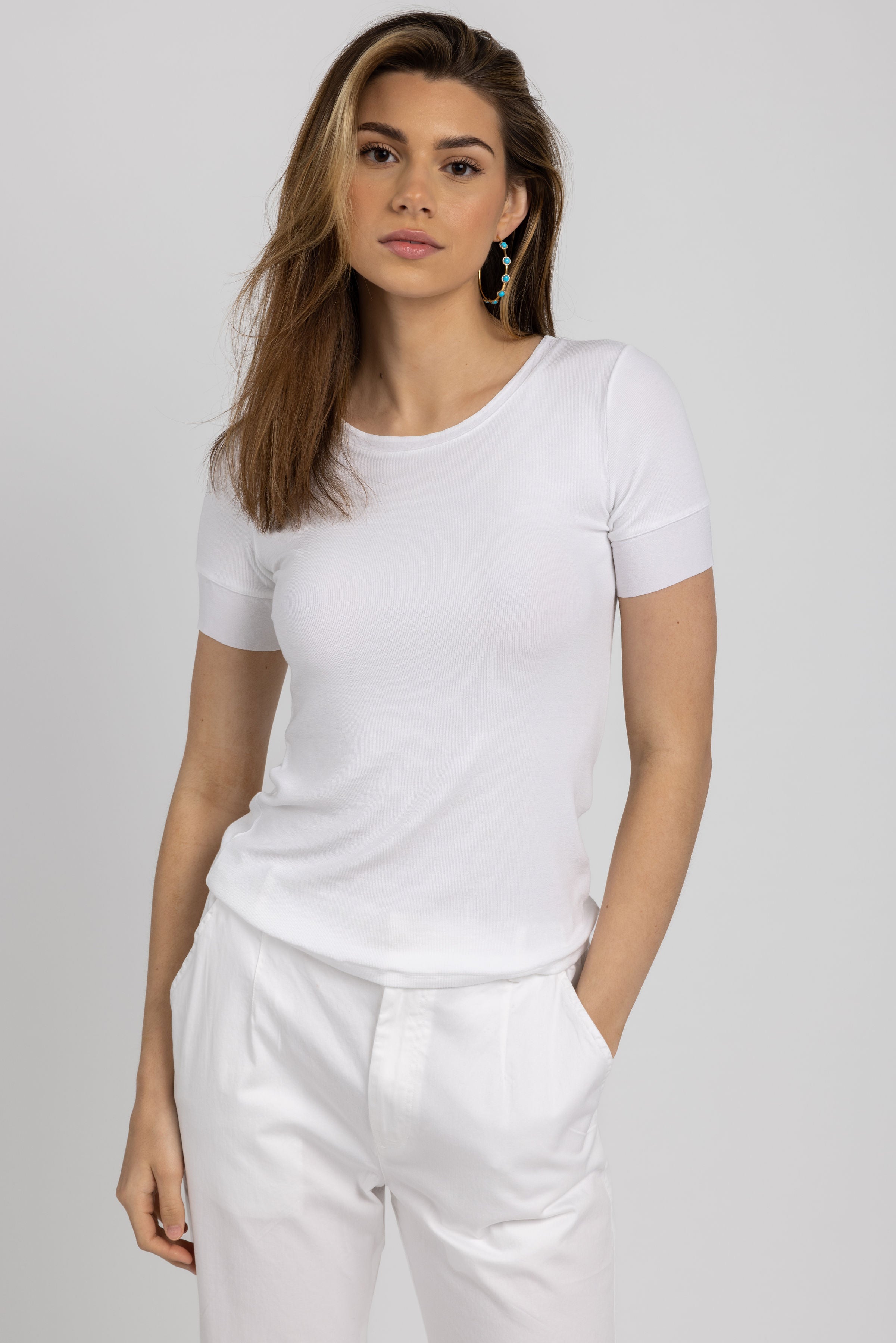 Ribbed T-Shirt in White