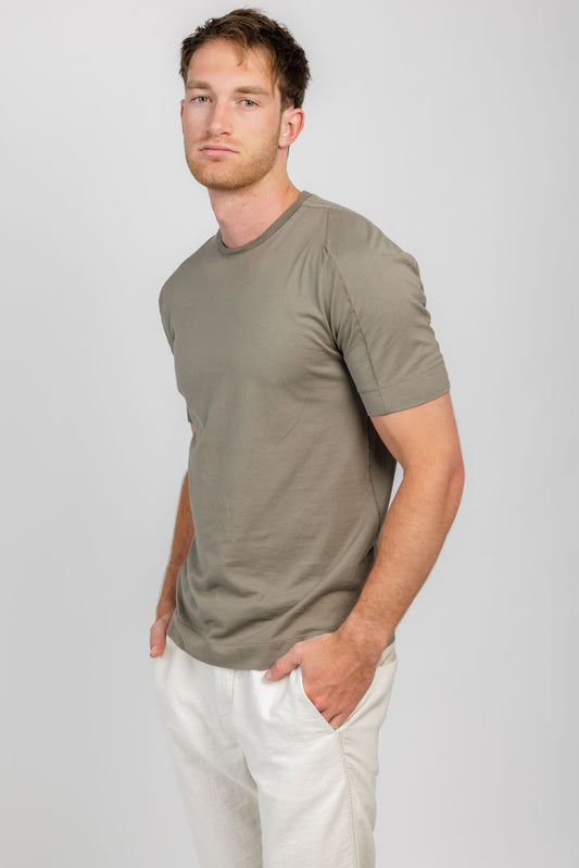 TRANSIT Seam Detail T-Shirt in Steel Grey
