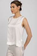 TRANSIT Wide Neck Silk Tank in White