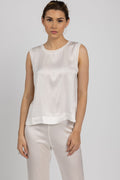 TRANSIT Wide Neck Silk Tank in White