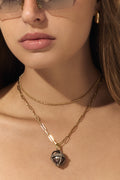 L.A. STEIN Diamond Tahitian Pearl Orb Pendant in 14k Yellow Gold and Sterling Silver