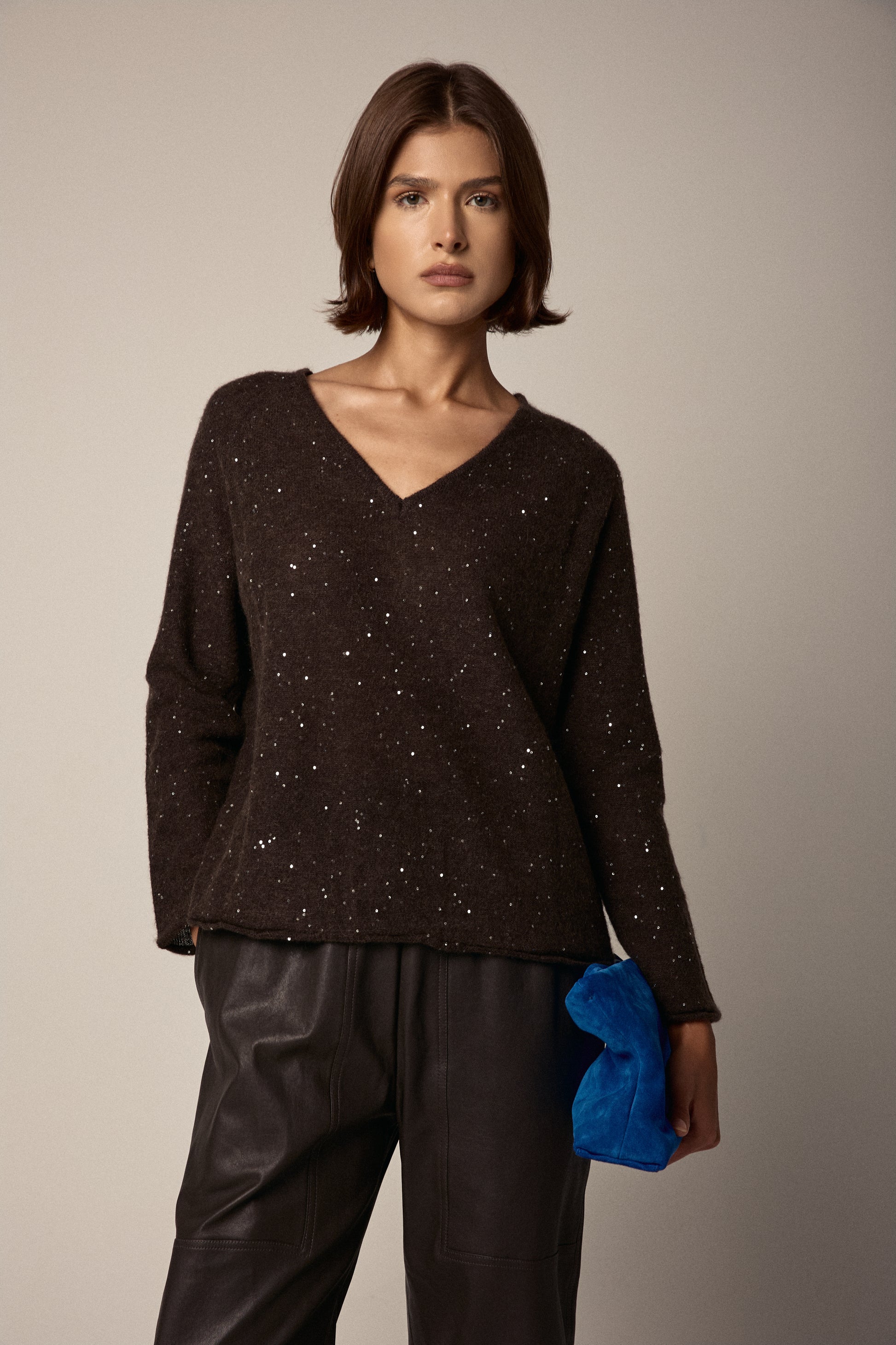 GENTRYPORTOFINO Wool Knit Sweater in Mastice