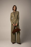 PESERICO Fluid Wool Twill Blazer Jacket in Clay Green
