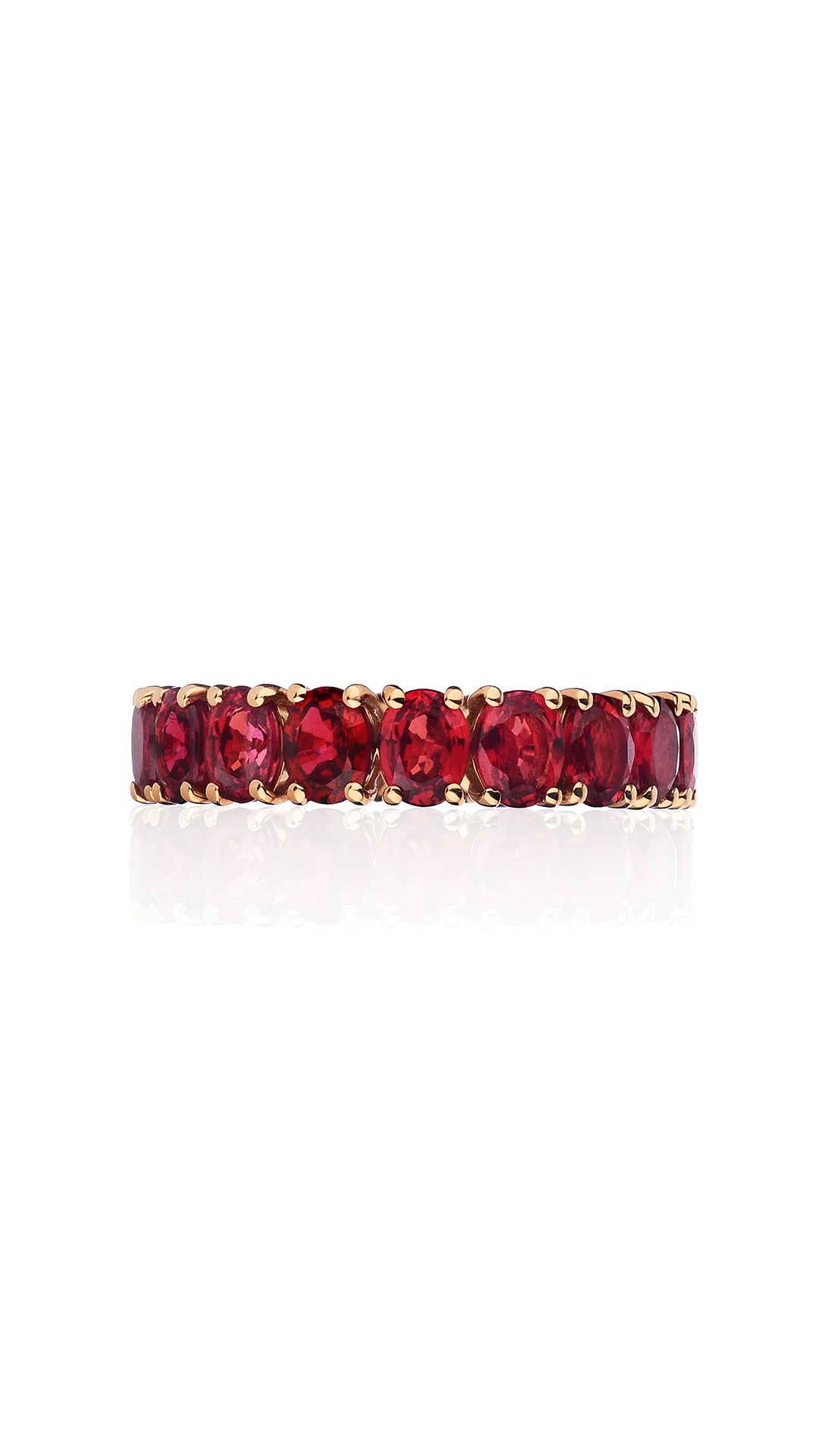 VELINA Red Sapphire Eternity Ring in 18k Yellow Gold