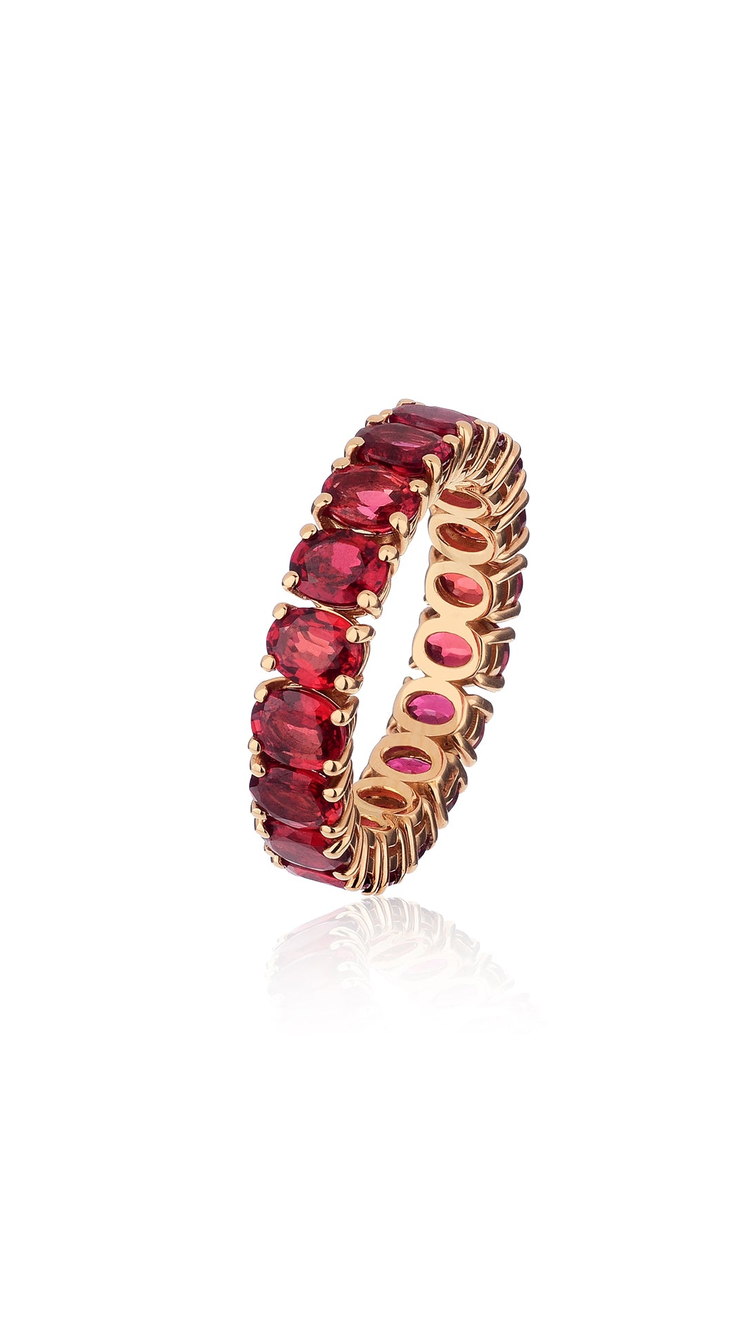 Red Sapphire Eternity Ring in 18k Yellow Gold