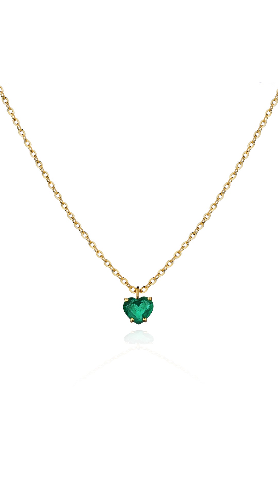 Emerald Heart Pendant Necklace