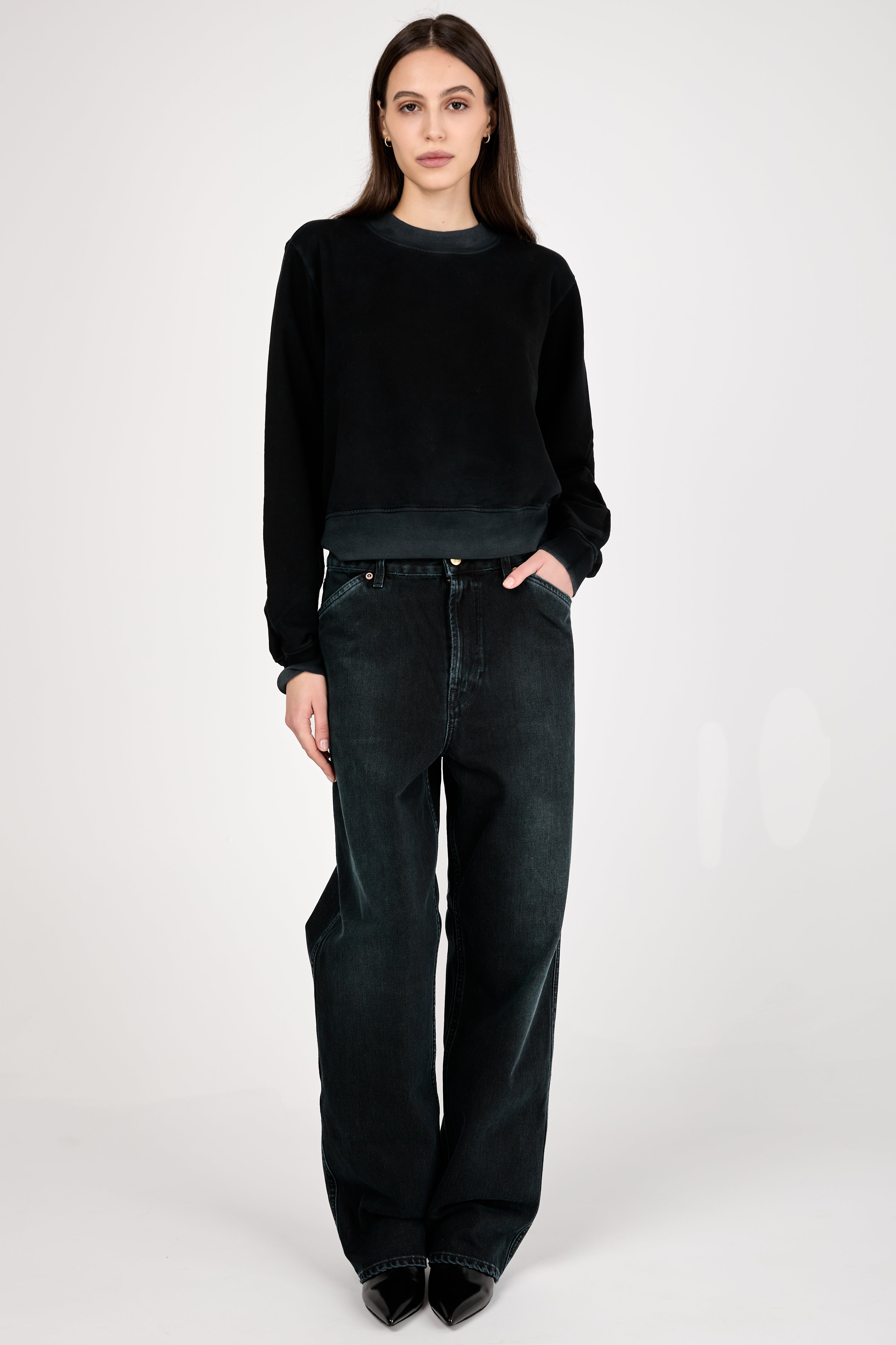 Oversized Jean in Stone Black