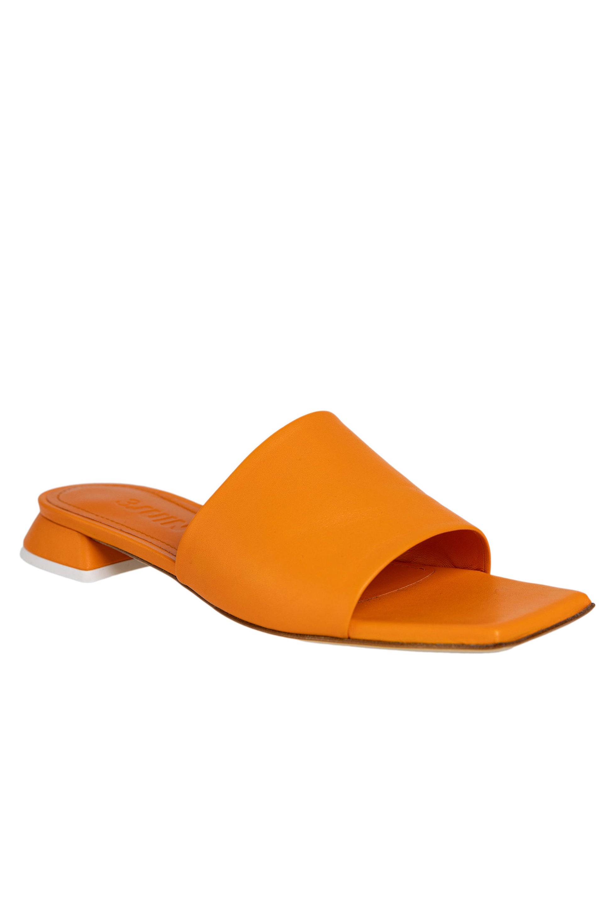 3JUIN Siena Leather Slide in Pulp Orange