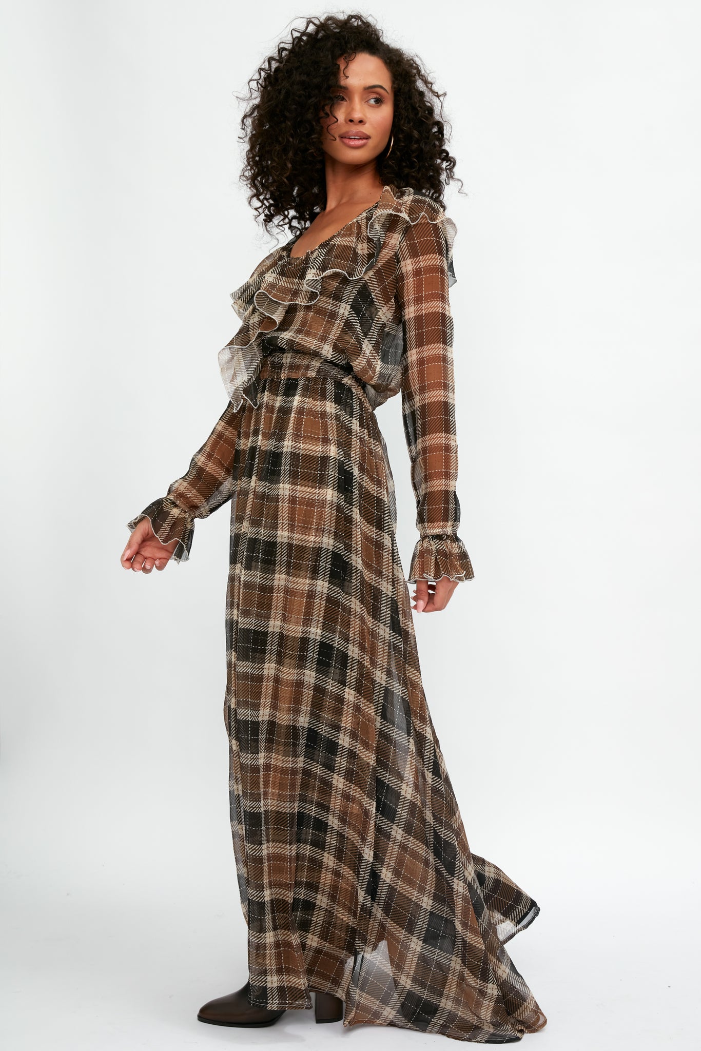 Tartan silk sale dress