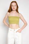 ATM Linen Smocked Tube Top in Seagrass