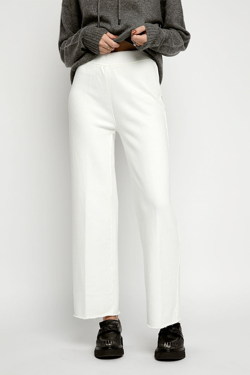 French Terry Wide Leg Sweatpant in Porcelain