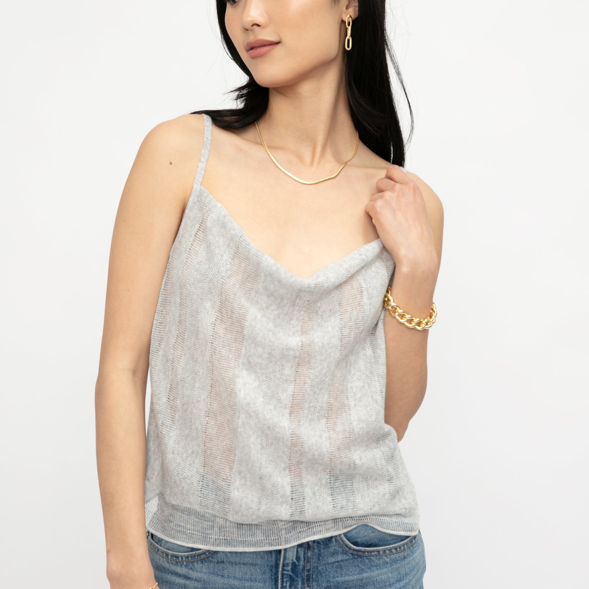 ATM Linen Cotton Camisole in Shimmer
