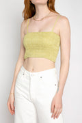 ATM Linen Smocked Tube Top in Seagrass
