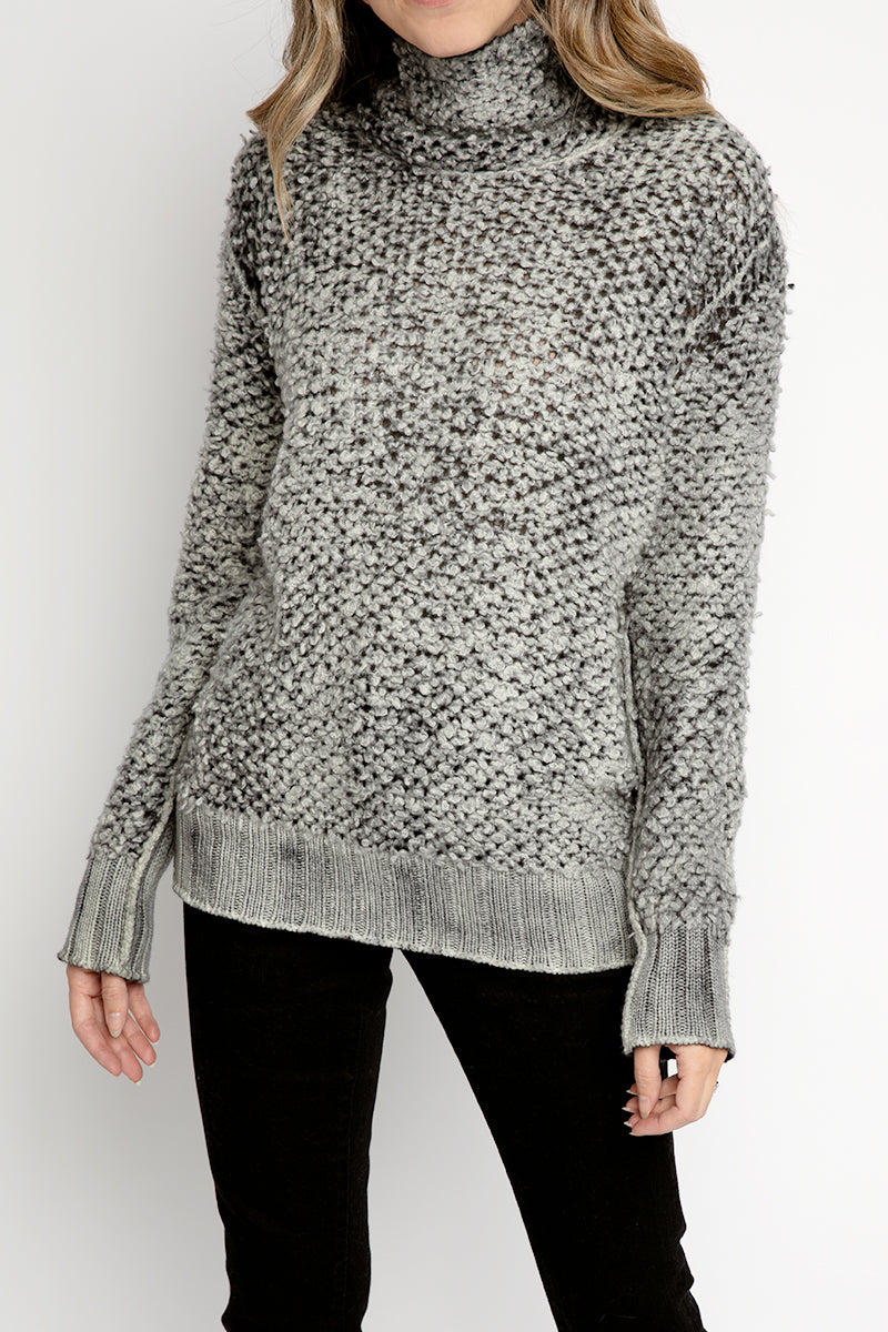 Fur Stitch Pullover with Ribbed Back in Husky