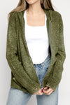AVANT TOI Hooded Brushed Bio Cotton Blend Cardigan in Moss