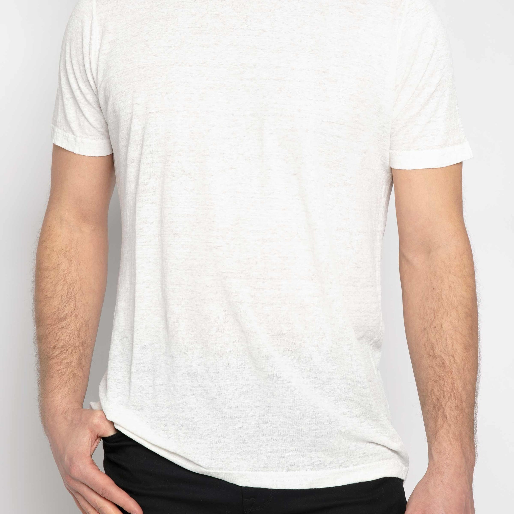 AVANT TOI Linen T-Shirt in Bianco