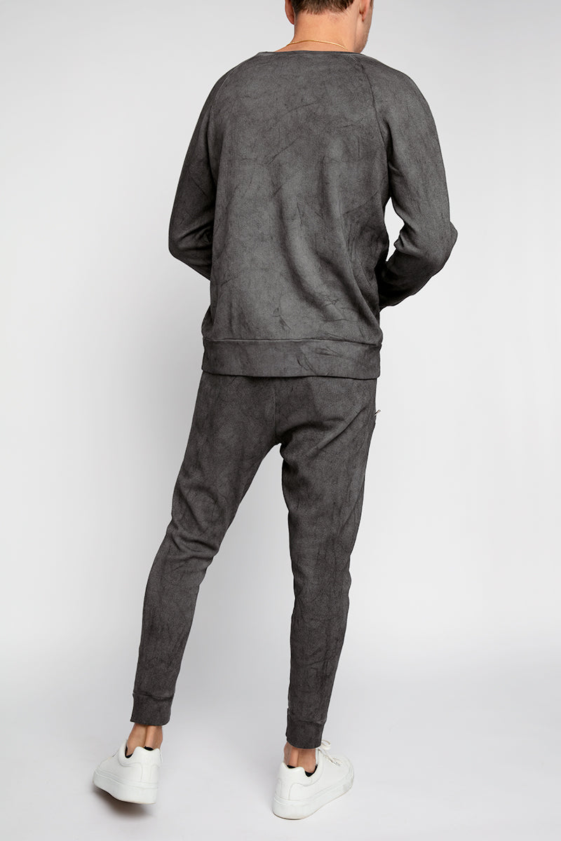 AVANT TOI Sweatpants With Dirty Effect in Charcoal