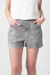 AVANT TOI Stitch Linen Short with Destruction and Studs in Marmo