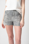 AVANT TOI Stitch Linen Short with Destruction and Studs in Marmo