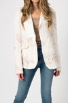 AVANT TOI Hemp Rever Blazer With Marbled Print in Bianco