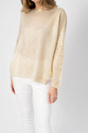 AVANT TOI Ribbed Boat Neck Sweater with Lamination in Oro