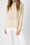 AVANT TOI Ribbed Boat Neck Sweater with Lamination in Oro