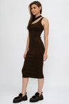 COTTON CITIZEN Verona Cut-Out Dress in Espresso