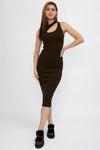 COTTON CITIZEN Verona Cut-Out Dress in Espresso