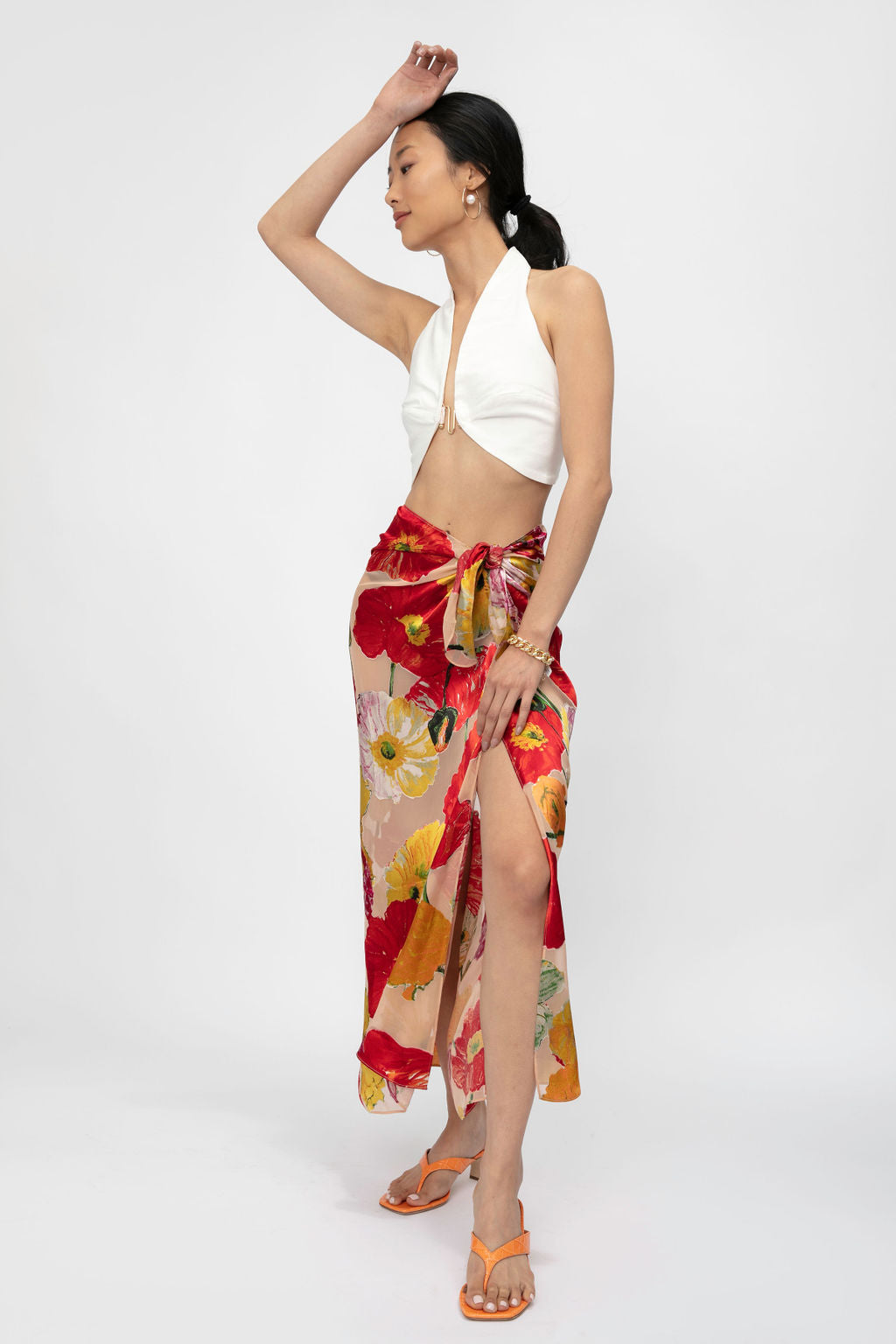 CULT GAIA Nila Skirt Coverup in Painted Floral