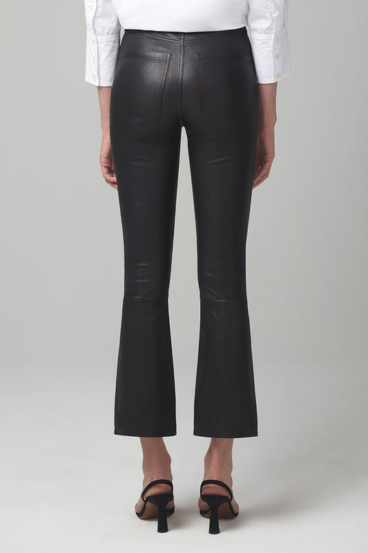 CITIZENS OF HUMANITY Demy Cropped Leather Pant in Black