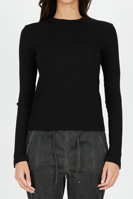 COTTON CITIZEN Verona Crewneck Shirt in Jet Black