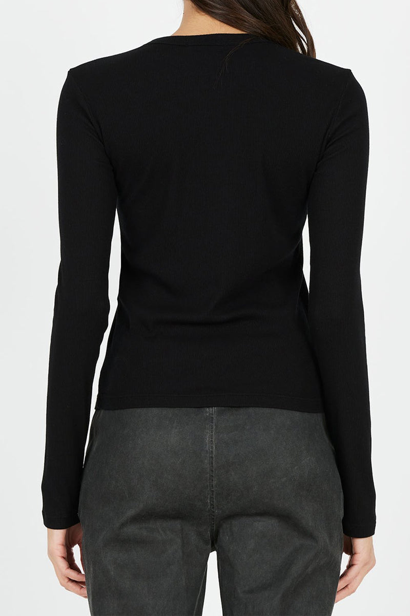 COTTON CITIZEN Verona Crewneck Shirt in Jet Black