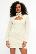 Eleonora Gottardi Cable Knit Mini Dress | Ivory | T. Boutique M/L Eleonora Gottardi Cable Knit Mini Dress | Ivory | T. Boutique M/L