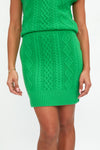 ELEONORA GOTTARDI Cable Knit Mini Skirt in Green