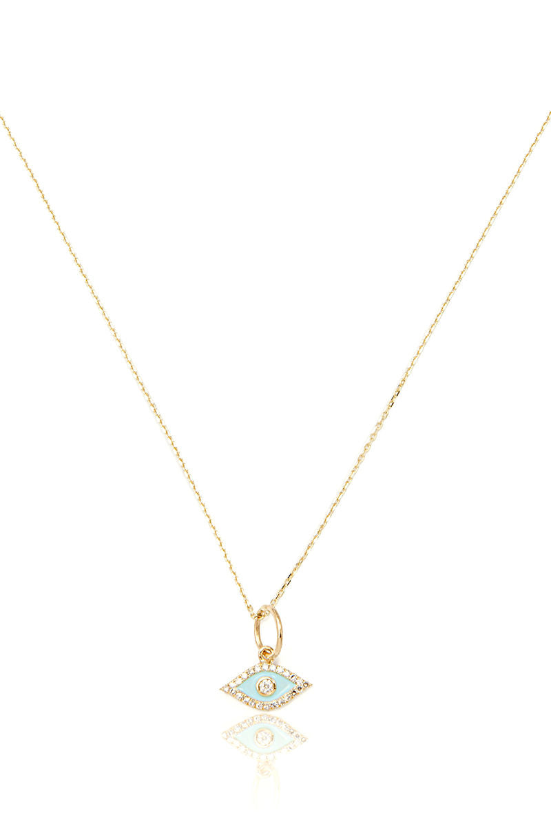 L.A. STEIN Blue Eye Necklace in Yellow Gold