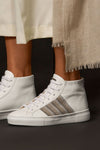 FABIANA FILIPPI Leather High Top Sneakers in White