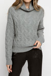 FABIANA FILIPPI Alpaca High Collar Sweater in Grey