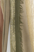 FABIANA FILIPPI Gold Metallic Threaded Scarf in White and Green