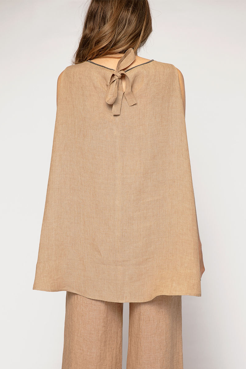 FABIANA FILIPPI Linen Tunic Top in Fieno