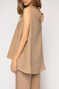 FABIANA FILIPPI Linen Tunic Top in Fieno