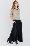 FABIANA FILIPPI Long Linen Skirt in Nero