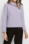 FABIANA FILIPPI Seed Stitch Cowl Neck Sweater in Lavender