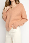 FORTE FORTE Angora V-Neck Sweater in Cammello