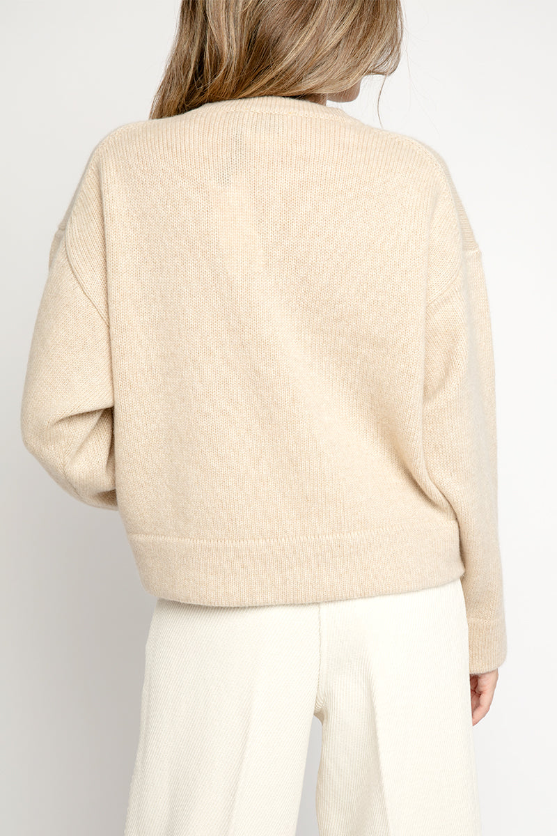 FORTE FORTE Cashmere Mohair Boxy Sweater in Miele
