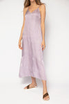 FORTE FORTE Cloquet Silk Satin Slip Dress in Lilac Twinkle Print