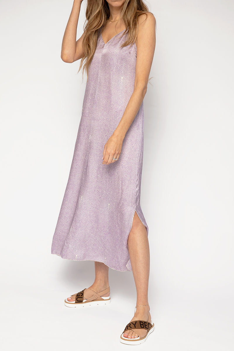 FORTE FORTE Cloquet Silk Satin Dress | Lilac Print FORTE FORTE Cloquet Silk Satin Dress | Lilac Print
