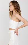 FORTE FORTE Cotton Canvas Couture Bustier in Pure