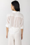 FORTE FORTE Cotton Silk Voile Shirt in White